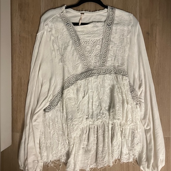 COPY - White blouse (sweater/sweater material) - Picture 5 of 5